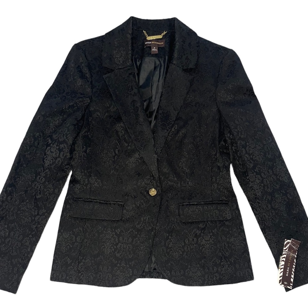 Dana Buchman Black Decorative Suede Blazer - Brand New With Tags